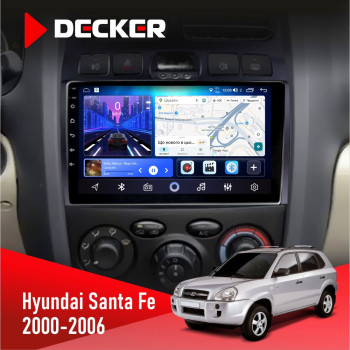 Штатна магнітола Hyundai Santa Fe 2000-2006 Decker D9-006 4x64, 4G