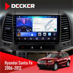Штатная магнитола Hyundai Santa Fe 2006-2012 Decker D9-006 4x64, 4G