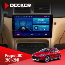 Штатная магнитола Peugeot 307 2001-2011 Decker D9001 4x64, DSP