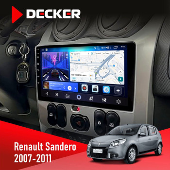 Штатная магнитола Renault Sandero 2007-2011 Decker D9-006 4x64, 4G