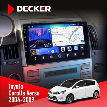 Штатная магнитола Toyota Corolla Verso 2004-2009 Decker D9-006 4x64, 4G