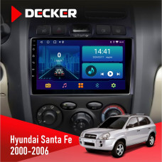 Штатная магнитола Hyundai Santa Fe 2000-2006 Decker D9002 6x128, DSP, 360