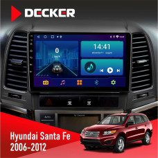 Штатная магнитола Hyundai Santa Fe 2006-2012 Decker D9002 6x128, DSP, 360