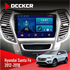 Штатная магнитола Hyundai Santa Fe 2012-2018 CAN Decker D9002 6x128, DSP, 360