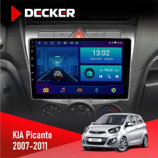 Штатная магнитола KIA Picanto 2007-2011 Decker D9002 6x128, DSP, 360