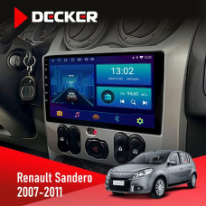 Штатная магнитола Renault Sandero 2007-2011 Decker D9002 6x128, DSP, 360