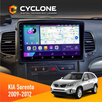  Штатна магнітола KIA Sorento 2009-2012 Cyclone C10002 2x32, 4G, 2k