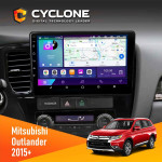Штатная магнитола Mitsubishi Outlander 2015+ Cyclone C10002 2x32, 4G, 2k