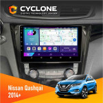 Штатна магнітола Nissan Qashqai, X-Trail 2014+ Climate Cyclone C10002 2x32, 4G, 2k