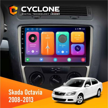 Штатная магнитола Skoda Octavia A5 2008-2013 Silver Cyclone C10001 2x32