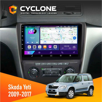  Штатна магнітола Skoda Yeti 2009-2017 Cyclone C10002 2x32, 4G, 2k