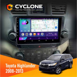 Штатна магнітола Toyota Highlander 2008-2013 Cyclone C10002 2x32, 4G, 2k