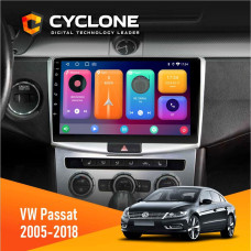 Штатная магнитола Volkswagen Passat (B6, B7) 2005-2014, CC 2012-2018 Cyclone C10001 2x32