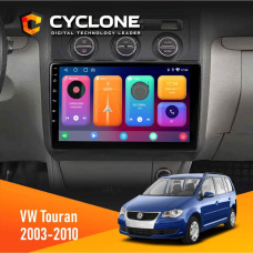 Штатная магнитола Volkswagen Touran 2003-2010 Black Climate Cyclone C10001 2x32
