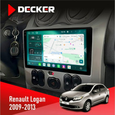 Штатная магнитола Renault Logan 2009-2013 Decker D9004 6x128, DSP 360, 2k