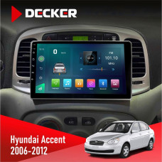 Штатная магнитола Hyundai Accent 2006-2012 Decker D9003 6x128, DSP, 4G, 2k
