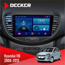 Штатная магнитола Hyundai I10 2008-2013 Decker D9002 6x128, DSP, 360