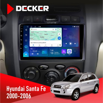 Штатна магнітола Hyundai Santa Fe 2000-2006 Decker D9-007 4x64 DSP 360 4G Штатна магнітола Hyundai Santa Fe 2000-2006 Decker D9-007 4x64 DSP 360 4G