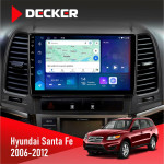 Штатна магнітола Hyundai Santa Fe 2006-2012 Decker D9-007 4x64 DSP 360 4G