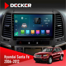 Штатная магнитола Hyundai Santa Fe 2006-2012 Decker D9003 6x128, DSP, 4G, 2k