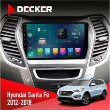 Штатная магнитола Hyundai Santa Fe 2012-2018 CAN Decker D9003 6x128, DSP, 4G, 2k