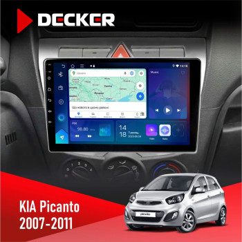 Штатна магнітола KIA Picanto 2007-2011 Decker D9-007 4x64 DSP 360 4G