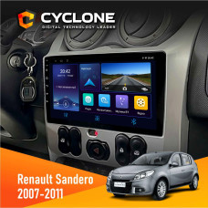  Штатна магнітола Renault Sandero 2007-2011 Cyclone C9006 4x64, DSP, DVR