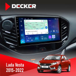 Штатная магнитола Lada Vesta 2015-2022 Decker D9-007 4x64 DSP 360 4G