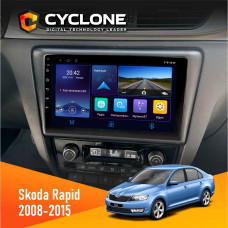 Штатная магнитола Skoda Rapid 2013-2018 Cyclone C9006 4x64, DSP, DVR