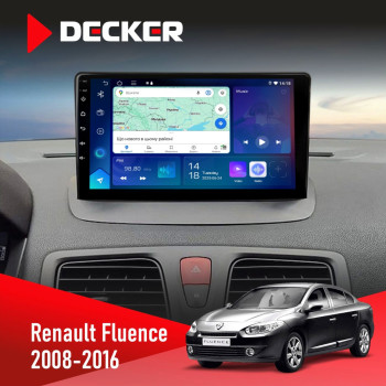 Штатна магнітола Renault Fluence 2009-2017 Decker D9-007 4x64 DSP 360 4G