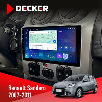 Штатна магнітола Renault Sandero 2007-2011 Decker D9-007 4x64 DSP 360 4G