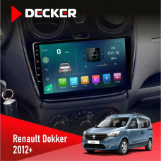 Штатная магнитола Renault Dokker, Sandero, Lodgy 2012+ ( 9'') Decker D9003 6x128, DSP, 4G, 2k