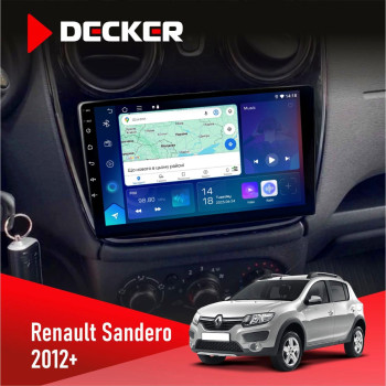Штатна магнітола Renault Dokker, Sandero, Lodgy 2012+ (1 кнопка) Decker D9-007 4x64 DSP 360 4G