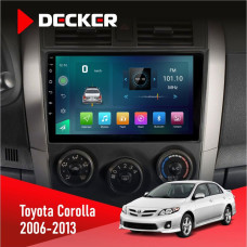 Штатна магнітола Toyota Corolla 2006-2013 Decker D9003 6x128, DSP, 4G, 2k