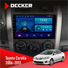 Штатная магнитола Toyota Corolla 2006-2013 Big frame Decker D9002 6x128, DSP, 360