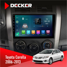 Штатна магнітола Toyota Corolla 2006-2013 Big frame Decker D9003 6x128, DSP, 4G, 2k