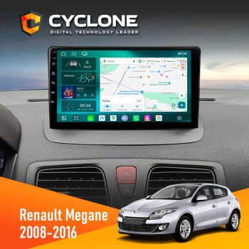 Штатная магнитола Renault Megane III 2008-2016 Cyclone C9-013 4x64 DSP 4G