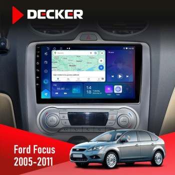 Штатна магнітола Ford Focus 2 2005-2011 Black Climate Decker D9-007 4x64 DSP 360 4G Штатна магнітола Ford Focus 2 2005-2011 Black Climate Decker D9-007 4x64 DSP 360 4G