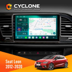 Штатна магнітола Seat Leon 2012-2020 Cyclone C9-013 4x64 DSP 4G
