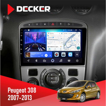 Штатная магнитола Peugeot 308 2007-2013 Black Decker D9-006 4x64, 4G