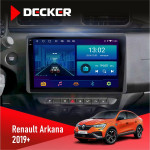Штатная магнитола Renault Arkana 2019+ Decker D10002 6x128, DSP, 360, 2k
