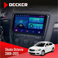 Штатная магнитола Skoda Octavia A5 2008-2013 Black Decker D10002 6x128, DSP, 360, 2k
