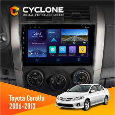 Штатная магнитола Toyota Corolla 2006-2013 Big frame Cyclone C9006 4x64, DSP, DVR