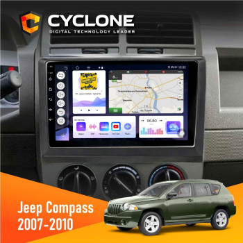 Штатная магнитола Jeep Compass 2007-2010 Cyclone C10-011 4x64, DSP