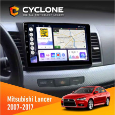  Штатна магнітола Mitsubishi Lancer X 2007-2017 Cyclone C10004 4x64, DSP, 2k