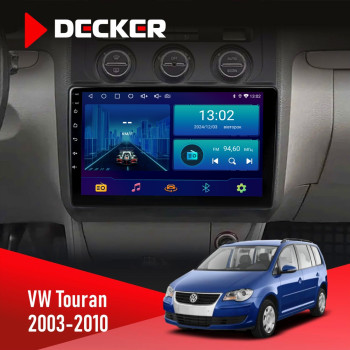  Штатна магнітола Volkswagen Touran 2003-2010 Black Climate Decker D10002 6x128, DSP, 360, 2k