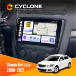 Штатная магнитола Skoda Octavia A5 2008-2013 Black Cyclone C10-011 4x64, DSP