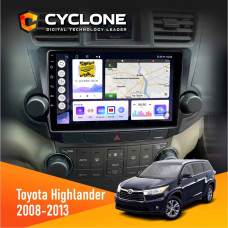 Штатная магнитола Toyota Highlander 2008-2013 Cyclone C10004 4x64, DSP, 2k