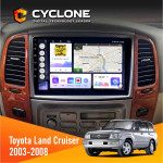 Штатная магнитола Toyota Land Cruiser (100) 2003-2008 Cyclone C10-011 4x64, DSP