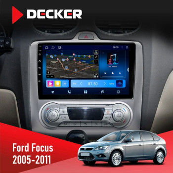 Штатная магнитола Ford Focus 2 2005-2011 Black Climate Decker D9-008 8x128 DSP 4G